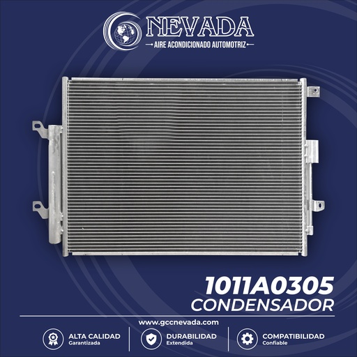[1011A0305] CONDENSADOR JEEP CHEROKEE AÑO 19-23 R-134-A C/FILTRO NEVADA 