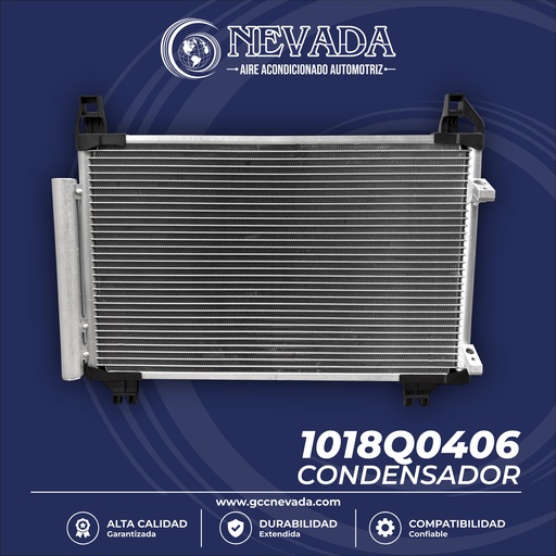[1018Q0406] CONDENSADOR TOYOTA YARIS AÑO 06-15 R-134-A NEVADA