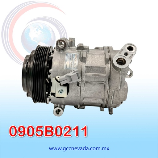 [0905B0211] COMPRESOR RAM PROMASTER1500/2500/3500 AÑO 14-22 V6 3.6L T/P R-134-A/R-1234YF 6PK 119MM 12V 7SBH17C NEVADA ASIA