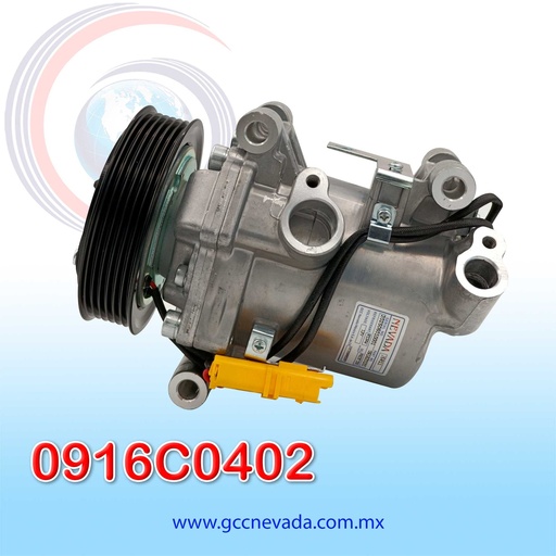 [0916C0402] COMPRESOR PEUGEOT 301/PARTNER AÑO 12-19 / CITROEN C3 12-17 T/P R-134-A 6PK 114MM SS10LV6 (CALSONIC) NEVADA ASIA