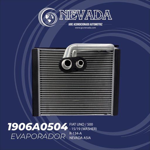 [1906A0504] EVAPORADOR FIAT UNO / 500 AÑO 15/19 (WASHER) NEVADA ASIA