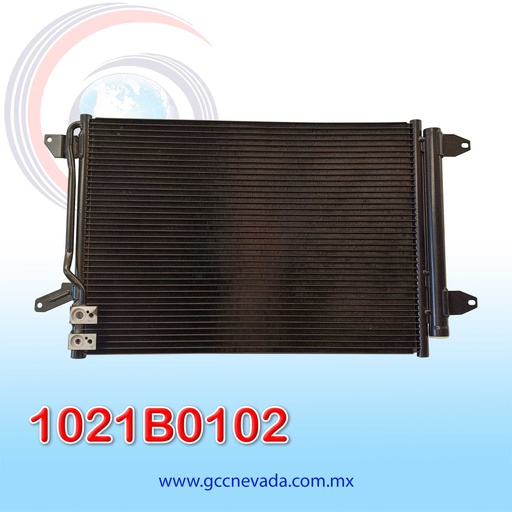[1021B0102] CONDENSADOR VOLKSWAGEN JETTA AÑO 16/18 1.4L / BEETLE 15/19 2.0L R-134A NEVADA ASIA