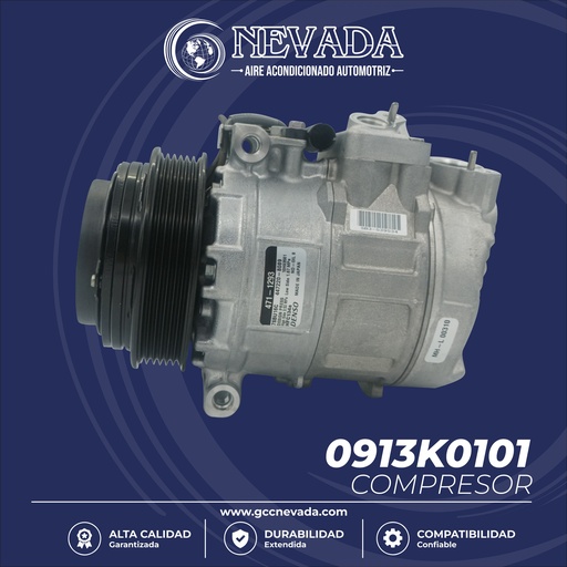 [0913K0101] COMPRESOR MERCEDES BENZ SPRINTER (BOBINA) AÑO 03-06 2.7LTS 6PK 110MM 12V 7SBU16C 471-1293 DENSO USA