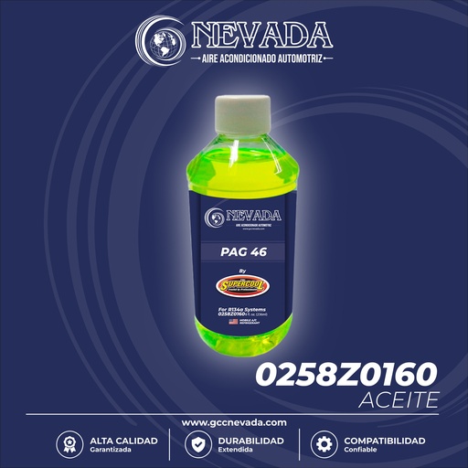 [0258Z0160] ACEITE REFRIG PAG (46) R-134-A (8 ONZAS) NEVADA